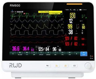фото Ветеринарний монітор пацієнта RM800T з сенсорним екраном ( EtCO2 боковий потік, SpO2, ECG, RESP, HR, NIBP, TEMP ) 0106-1671 УкрВет