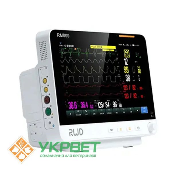 Ветеринарний монітор пацієнта RM800T з сенсорним екраном ( боковий потік, EtCO2, SpO2, ECG, RESP, HR, NIBP, TEMP ) 0106-1671 фото