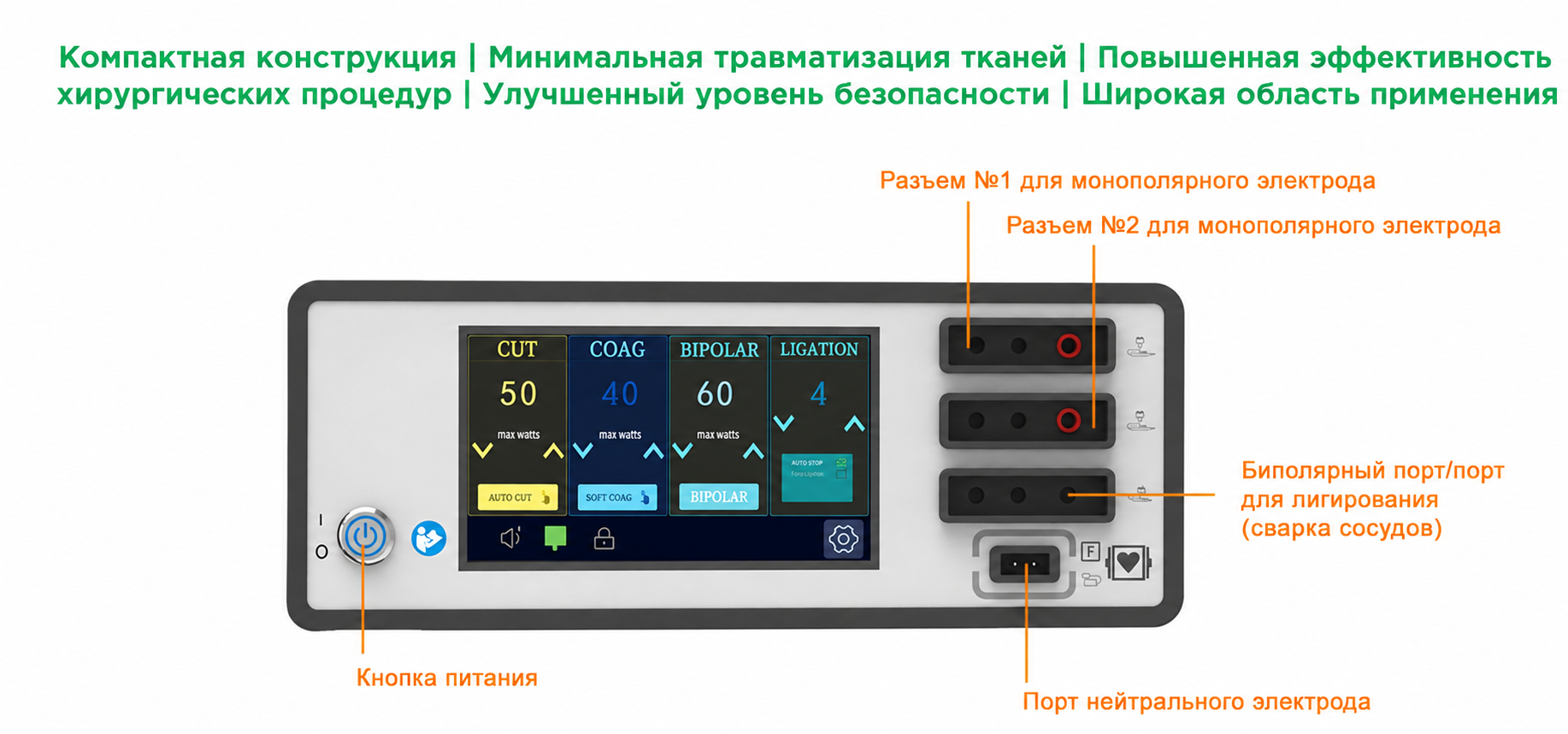 Высокочастотный электрохирургический аппарат с функцией абляции сосудов EV-300P